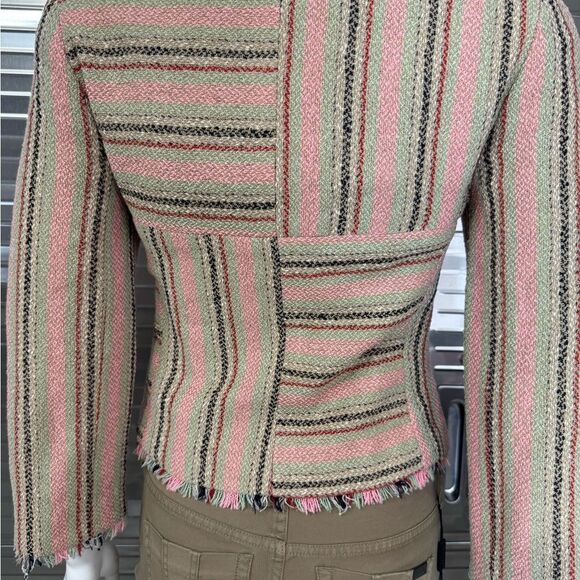 Chanel Wool Tweed Fringe Striped Jacket 36 FR - Picture 7 of 13